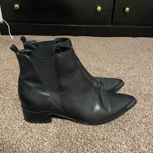 Marc Fisher Black Pointed-Toe Chelsea Ankle Boots